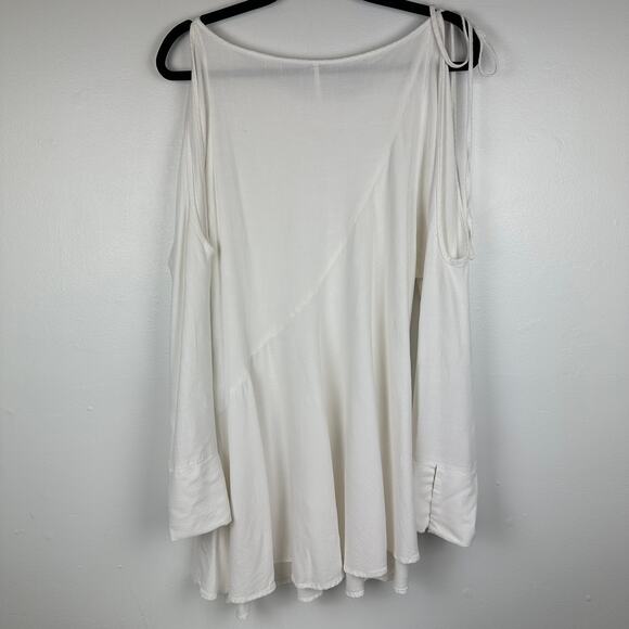 Free People Womens Clear Skies Cold Shoulder Long Sleeve White Mini Dress Small - Picture 3 of 8